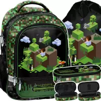 Ilustracja produktu Paso Zestaw Szkolny 3el. Pixel Green Plecak PP25PX-260 + Piórnik PP25PX-013 + Worek PP25PX-712
