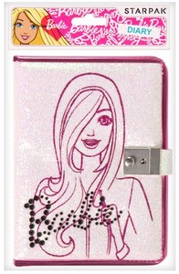 Ilustracja Starpak Barbie Brokatowy Pamiętnik na Kłódkę z Diamencikami 314394