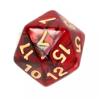 7. Komplet kości REBEL RPG - Dwukolorowe - Karminowo-czarne