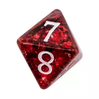 4. Komplet kości REBEL RPG - Gęsty rdzeń - Czerwone (białe cyfry)