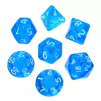 9. Komplet kości REBEL RPG - Mini Kryształowe - Niebieskie