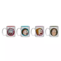 2. Zestaw 4 Filiżanek do Espresso Rick i Morty - Postacie