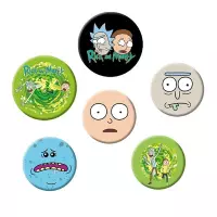 2. Zestaw Przypinek Rick i Morty - Postacie