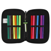 2. Starpak Piórnik Trzykomorowy z Wyposażeniem Pixel Green 533142