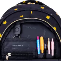 4. AstraBag Plecak Szkolny AB330 Fluffy Kitty Black 502025021