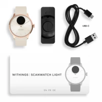 3. Withings Scanwatch Light - zegarek z funkcją EKG, pomiarem pulsu i SPO2 oraz mierzeniem aktywności fizycznej i snu (37mm, rose gold-sand)