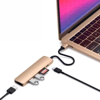 3. Satechi Aluminum Adapter V2 - aluminiowy adapter do urządzeń mobilnych USB-C Gold