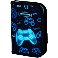 1. AstraBag Piórnik AC11 Pojedynczy Jednoklapkowy z Wyposażeniem Go Playing 503024013