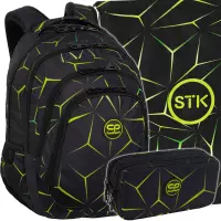 1. Zestaw 3el. CoolPack Drafter Plecak Szkolny Quake F010750 + Worek 553005 + Piórnik F105750