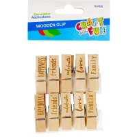 1. Craft With Fun Ozdoba Dekoracyjna Klamerki Drewniane z Napisami 480886