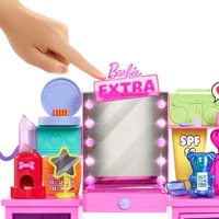5. Mattel Barbie Extra Moda Zestaw Toaletka ze Światłem Lalka + Akcesoria GYJ70