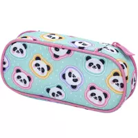 4. AstraBag Piórnik AC6 Saszetka Usztywniona Minty Panda 503025011