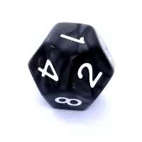 7. Komplet kości REBEL RPG - Perłowe - Czarne