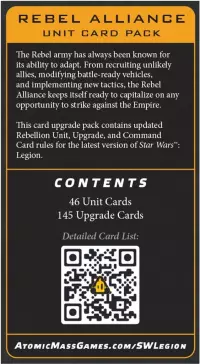 2. Star Wars Legion 2.0: Rebel Alliance - Unit Card Pack
