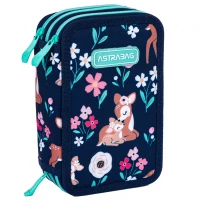 4. AstraBag Piórnik Trzykomorowy z Wyposażeniem AC31 Baby Deer 503024049