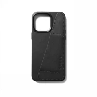 3. Mujjo Full Leather Wallet Case - etui skórzane do iPhone 15 Pro Max kompatybilne z MagSafe (black)