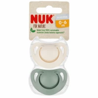 2. Nuk Smoczek Uspokajający Silikonowy 0-6m For Nature Zielony 2szt 549049