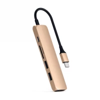 1. Satechi Aluminum Adapter V2 - aluminiowy adapter do urządzeń mobilnych USB-C Gold