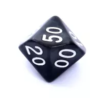 6. Komplet kości REBEL RPG - Perłowe - Czarne