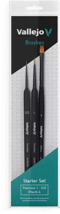 1. Vallejo: B03990 - Brush Starter Set - Zestaw 3 Pędzli