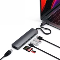 2. Satechi Slim Multiport USB-C -  Adapter do Urządzeń Mobilnych Space Grey