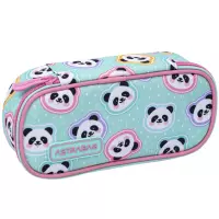 1. AstraBag Piórnik AC6 Saszetka Usztywniona Minty Panda 503025011