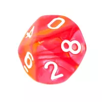 6. Komplet kości REBEL RPG - Dwukolorowe - Czerwono-żółte