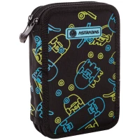 4. AstraBag Piórnik AC2 Dwukomorowy bez Wyposażenia Neon Effect Skate 503022045