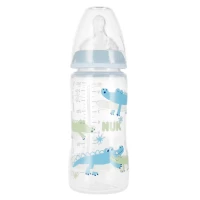 4. Nuk Butelka 300ml 0-6m First Choice+ Smoczek Silikonowy M Niebieska 527910