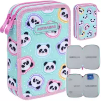 7. AstraBag Piórnik AC2 Dwukomorowy bez Wyposażenia Minty Pandas 503025013