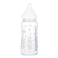 2. Nuk Butelka Szklana 240ml 0-6m First Choice+ Smoczek Silikonowy M Biała 527904