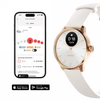 2. Withings Scanwatch Light - zegarek z funkcją EKG, pomiarem pulsu i SPO2 oraz mierzeniem aktywności fizycznej i snu (37mm, rose gold-sand)