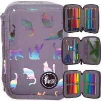 5. Hash Piórnik Trzykomorowy z Wyposażeniem AC31 Holo Ultraviolet Cats 503022058