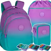 1.  CoolPack Zestaw Szkolny 3el. Gradient Blueberry Plecak E29505/F + Piórnik E67505/F + Worek E70505