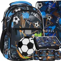 1.  Starpak Zestaw Szkolny 3el. Football Blue Plecak 550864 + Piórnik 550994 + Worek 550830