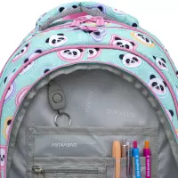 4. AstraBag Plecak Szkolny AB300 Minty Pandas 502025011