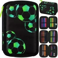 1. Starpak Piórnik Trzykomorowy z Wyposażeniem Football Green 553119