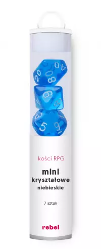 1. Komplet kości REBEL RPG - Mini Kryształowe - Niebieskie