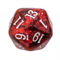 8. Komplet kości REBEL RPG - Gęsty rdzeń - Czerwone (białe cyfry)