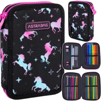 1. AstraBag Piórnik AC21 Dwukomorowy z Wyposażeniem Unicorn Squad 503024051