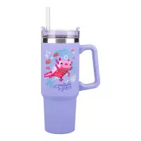 3. Kubek Podróżny ze Słomką Minecraft - fioletowy - 900 ml