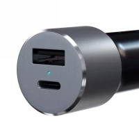2. Satechi 72W - Ładowarka Samochodowa 72W - USB-C 60W PD USB-A Space Gray