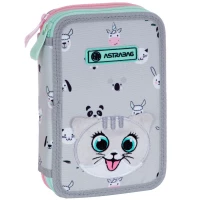 1. AstraBag Piórnik AC2 Dwukomorowy bez Wyposażenia Kitty the Cute 503023026