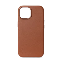 1. Decoded – skórzana obudowa ochronna do iPhone 15 kompatybilna z MagSafe (tan)