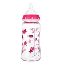 2. Nuk Butelka Szklana z Wskaźnikiem Temp. First Choice+ 240 ml 0-6m Różowa 527906