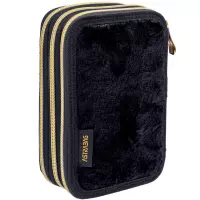 2. AstraBag Piórnik Trzykomorowy z Wyposażeniem AC31 Fluffy Kitty Black 503025027