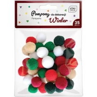1. Interdruk Pompony Do Dekoracji 35szt. Winter 337221