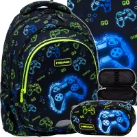 1. Head Zestaw Szkolny Go Playing Neon 3el. Plecak 502025042 + Worek 507025019 + Piórnik 503025045