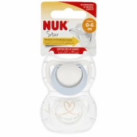 4. Nuk Smoczek Uspokajający Silikonowy 0-6m Star Niebieski 2szt 549043