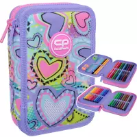1. CoolPack Jumper 2 Piórnik Dwukomorowy Z Wyposażeniem Pastel Heart F066832